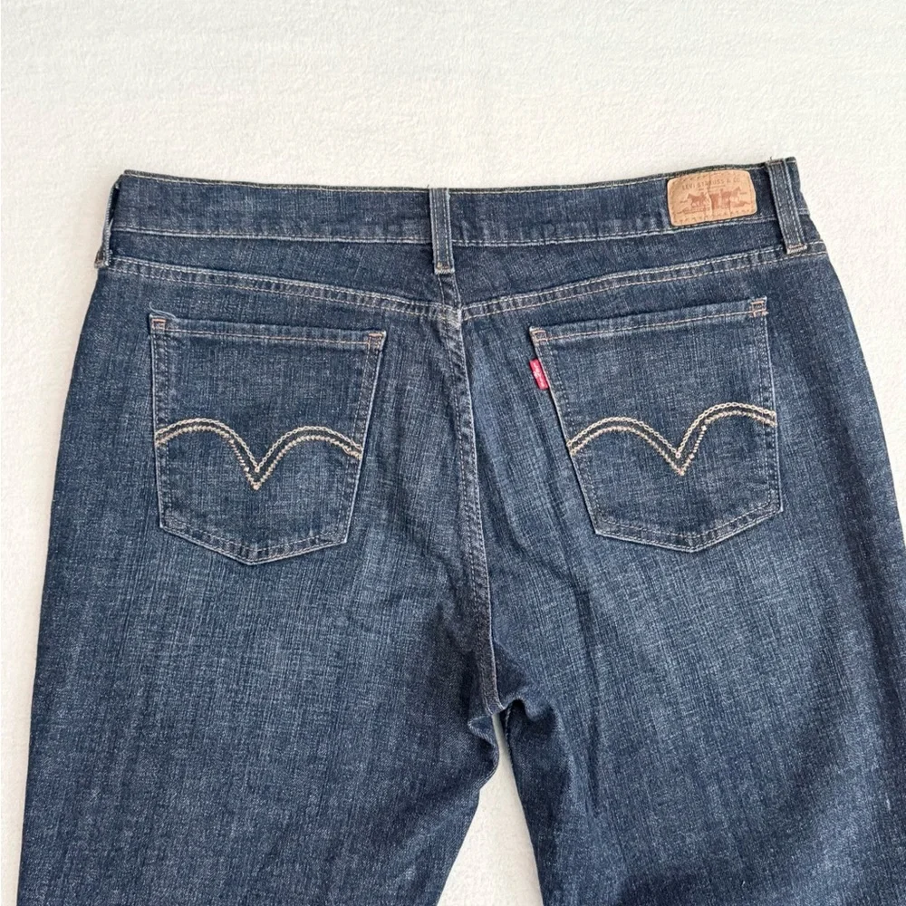 Levi's 515 Mid Rise Bootcut Dark Blue Wash Denim Jeans Size 14L - Picture 6 of 11